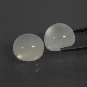 Pedras preciosas de pedra da lua branco natural de 5,22 ct, corte redondo, translúcido
