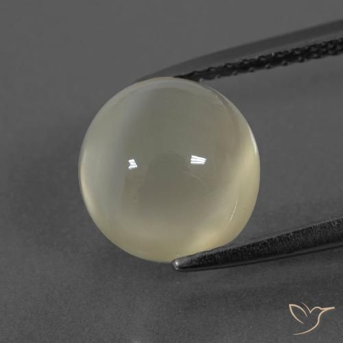 Pedra da Lua branco quente Natural 3.59ct, Redondo, Translúcido