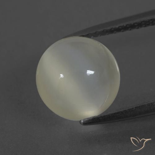 3.44ct Natural branco quente Pedra da Lua, Redondo, Translúcido