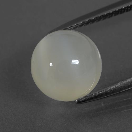 Pedra da lua branco natural 3,55ct, corte redondo, translúcido