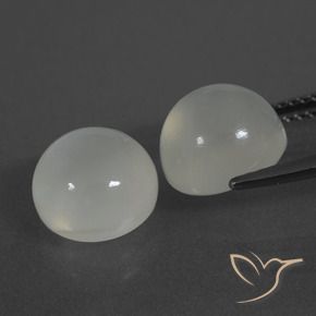 Pedras preciosas de Pedra da Lua branco quente natural de 6.94 ct, Redondo, Translúcido