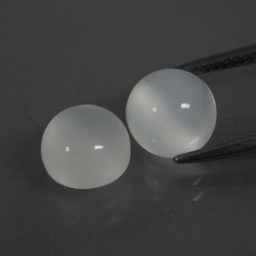 Pedras preciosas de pedra da lua branco natural de 5,18 ct, corte redondo, translúcido