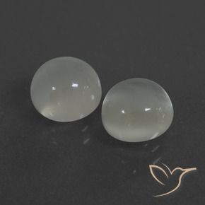 Pedras preciosas de Pedra da Lua branco quente natural de 4.91 ct, Redondo, Translúcido
