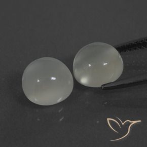 Pedras preciosas de Pedra da Lua branco quente natural de 4.91 ct, Redondo, Translúcido
