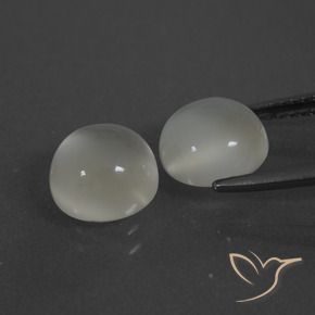 Pedras preciosas de Pedra da Lua branco quente natural de 4.34 ct, Redondo, Translúcido