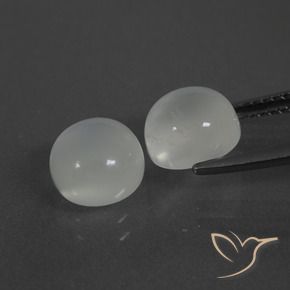 Pedras preciosas de Pedra da Lua branco quente natural de 4.24 ct, Redondo, Translúcido