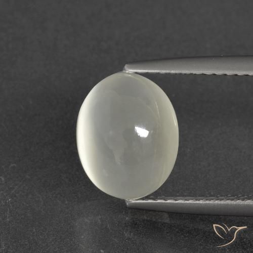 Pedra da Lua branco quente Natural 4,17ct, Corte Oval, Translúcido