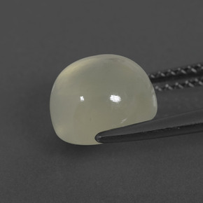 Pedra da lua branco natural 3,22ct, corte redondo, translúcido