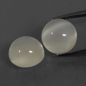 Pedras preciosas de pedra da lua branco natural de 4,56 ct, corte redondo, translúcido