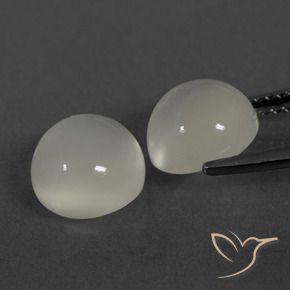 Pedras preciosas de Pedra da Lua branco quente natural de 4.67 ct, Redondo, Translúcido