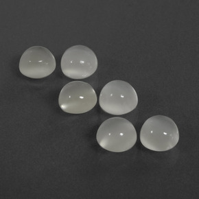 Pedras preciosas de pedra da lua branco natural de 6,07 ct, corte redondo, translúcido