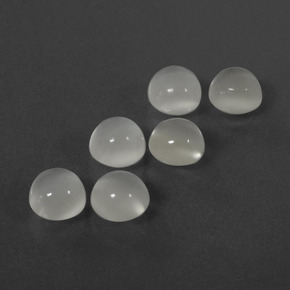 Pedras preciosas de pedra da lua branco natural de 6,07 ct, corte redondo, translúcido