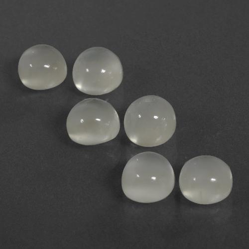 Pedras preciosas de pedra da lua branco natural de 7,26 ct, corte redondo, translúcido