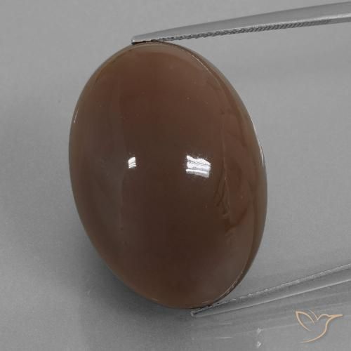 Pedra da lua marrom natural 41,62ct, corte oval, opaco