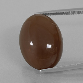 Pedra da lua chocolate marrom natural 20,25ct, corte oval, opaco