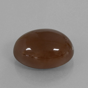 Pedra da lua chocolate marrom natural 20,25ct, corte oval, opaco