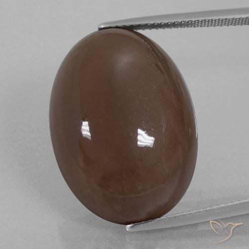 28.02ct Natural Chocolate marrom Pedra da Lua, oval, Opaco