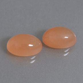 Pedras preciosas de pedra da lua laranja natural de 7,38 ct, corte oval, translúcido
