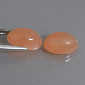 Pedras preciosas de pedra da lua laranja natural de 7,38 ct, corte oval, translúcido