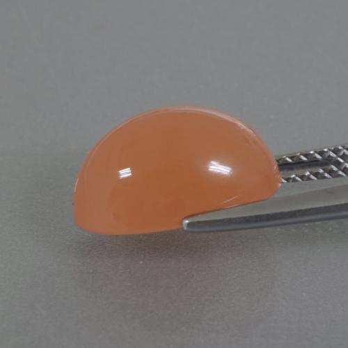 Pedra da lua laranja natural 4,42ct, corte oval, translúcido