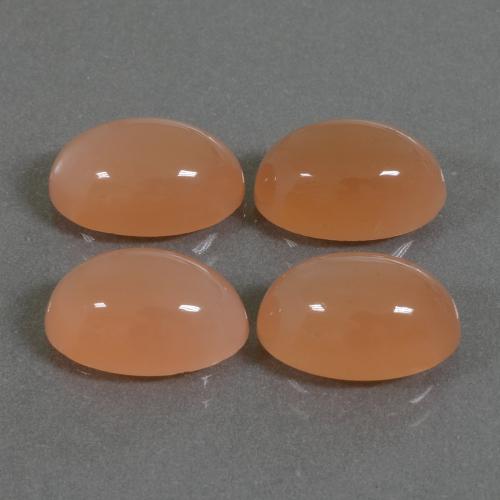 Pedras preciosas de pedra da lua laranja natural de 15,19 ct, corte oval, translúcido