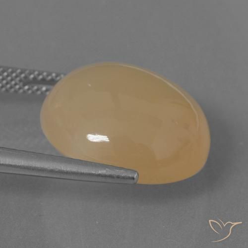 Pedra da Lua Dourado Pêssego Claro Natural 14.62ct, Redondo, Translúcido