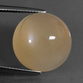 Pedra da lua laranja natural 16,94ct, corte redondo, translúcido