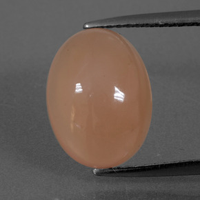 Pedra da lua laranja natural 4,85ct, corte oval, translúcido