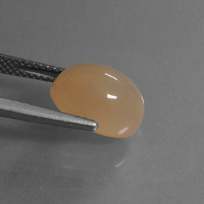 Pedra da lua dourado natural 4,63ct, corte oval, translúcido