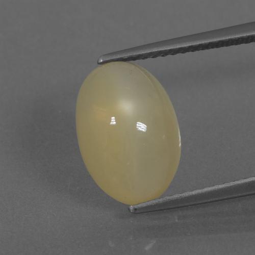 Pedra da Lua amarelo médio Natural 4.81ct, Corte Oval, Translúcido