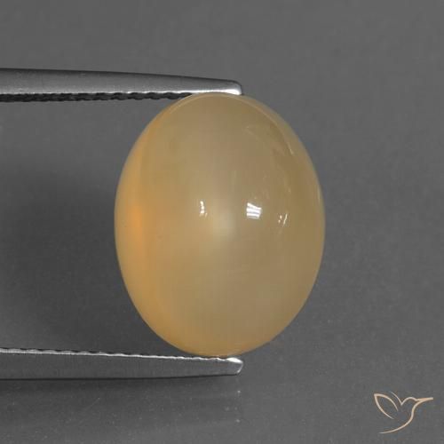 Pedra da lua dourado natural 8,64ct, corte oval, translúcido