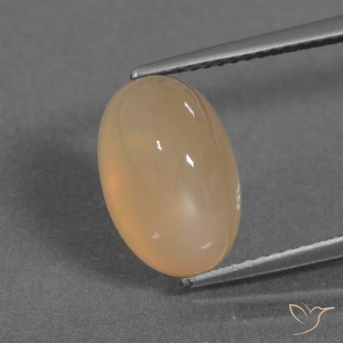 5.30ct Natural Laranja Melão Pedra da Lua, oval, Translúcido