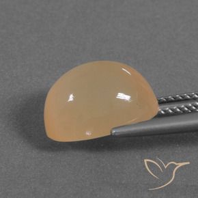 Pedra da Lua Laranja Melão Natural 5.30ct, oval, Translúcido