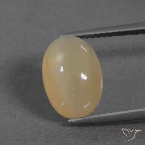 5.46ct Natural Dourado Pêssego Claro Pedra da Lua, oval, Translúcido