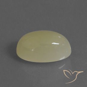 Pedra da Lua Cinzento Amarelo-Verde Natural 6.36ct, oval, Translúcido