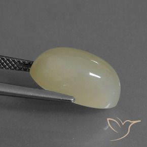 Pedra da Lua Cinzento Amarelo-Verde Natural 6.36ct, oval, Translúcido