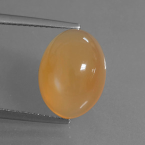 Pedra da lua laranja natural 6,14ct, corte oval, translúcido