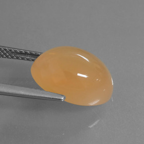 Pedra da lua laranja natural 6,14ct, corte oval, translúcido