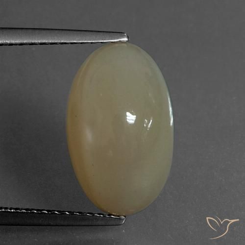 6.53ct Natural Marrom Pálido Pedra da Lua, oval, Translúcido