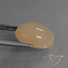 Pedra da Lua Laranja Melão Natural 6.15ct, oval, Translúcido