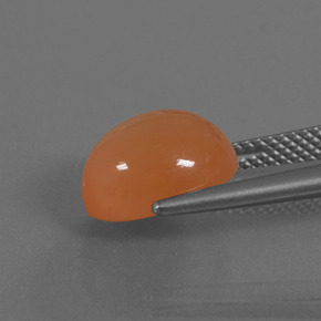 Pedra da lua laranja natural 4,51ct, corte oval, translúcido