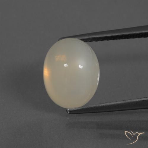 4.84ct Natural Pérola Branca Pedra da Lua, oval, Translúcido