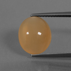 Pedra da lua laranja natural 4,60ct, corte oval, translúcido