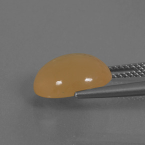 Pedra da lua laranja natural 4,60ct, corte oval, translúcido