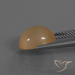 Pedra da Lua Laranja Melão Natural 4.12ct, oval, Translúcido