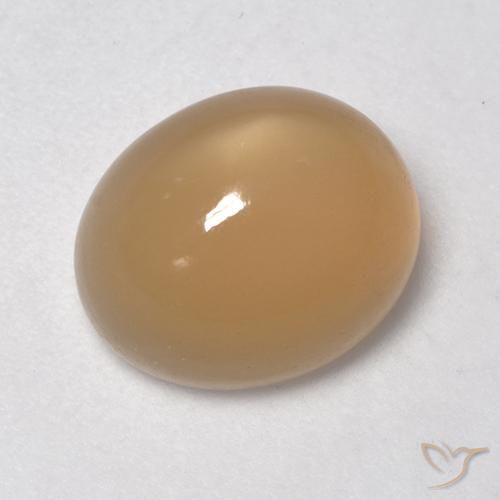 5.30ct Natural Laranja Melão Pedra da Lua, oval, Translúcido