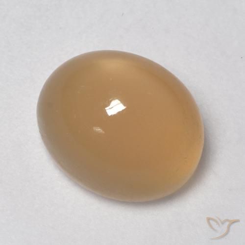 Pedra da Lua Laranja Melão Natural 5.30ct, oval, Translúcido