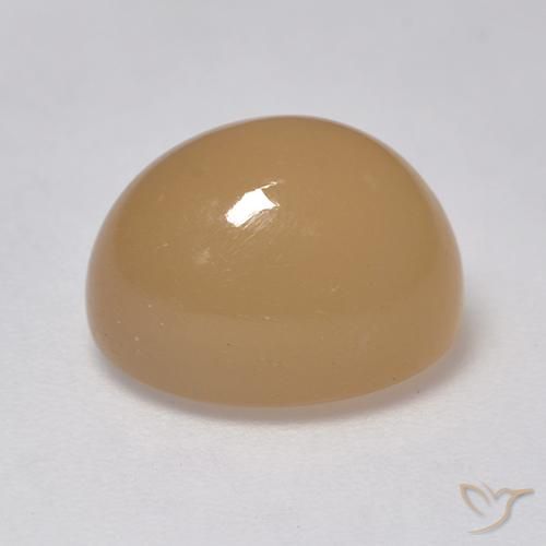Pedra da Lua Laranja Melão Natural 5.30ct, oval, Translúcido