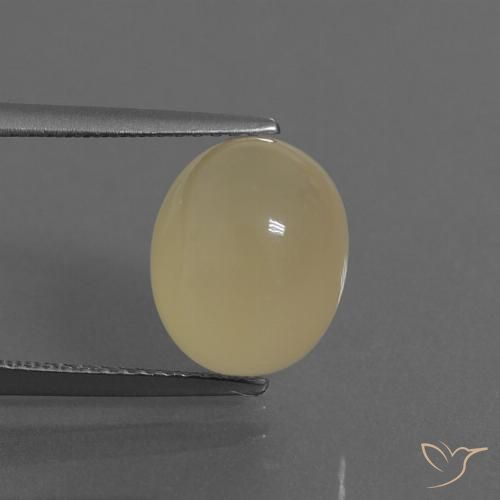 5.66ct Natural Luz amarela Pedra da Lua, oval, Translúcido