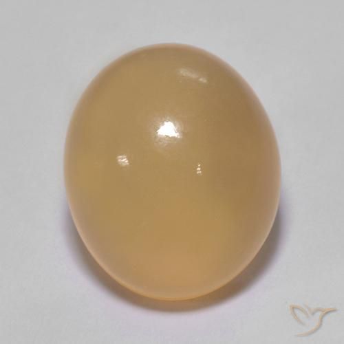 5.01ct Natural Laranja-dourado médio Pedra da Lua, oval, Translúcido